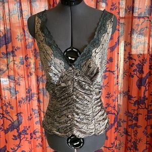 Double v neck silk shirt